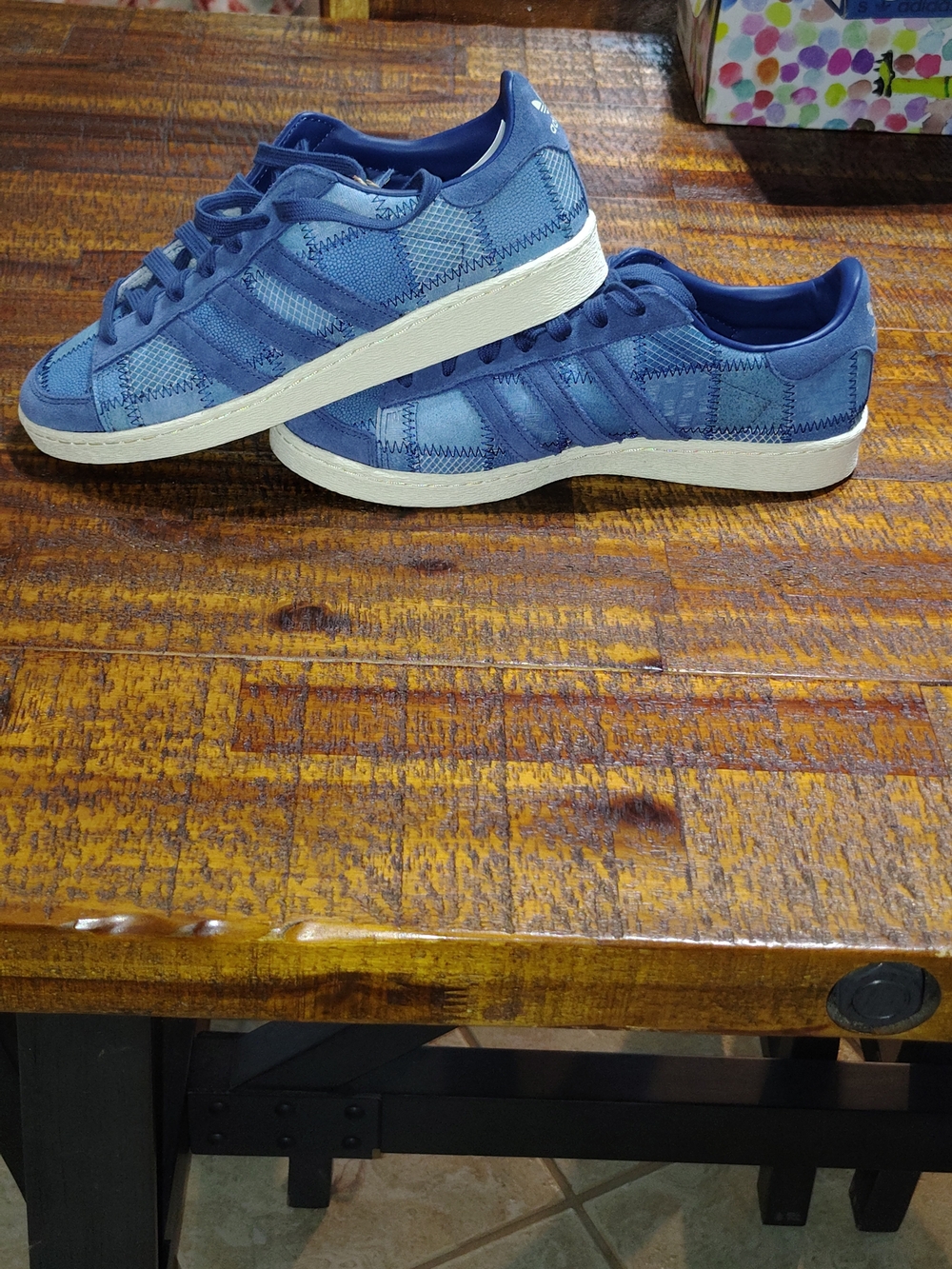 adidas Jabbar Lo "Patchwork" Blue Has Original Box Size 9.0 Men Excellent Cond